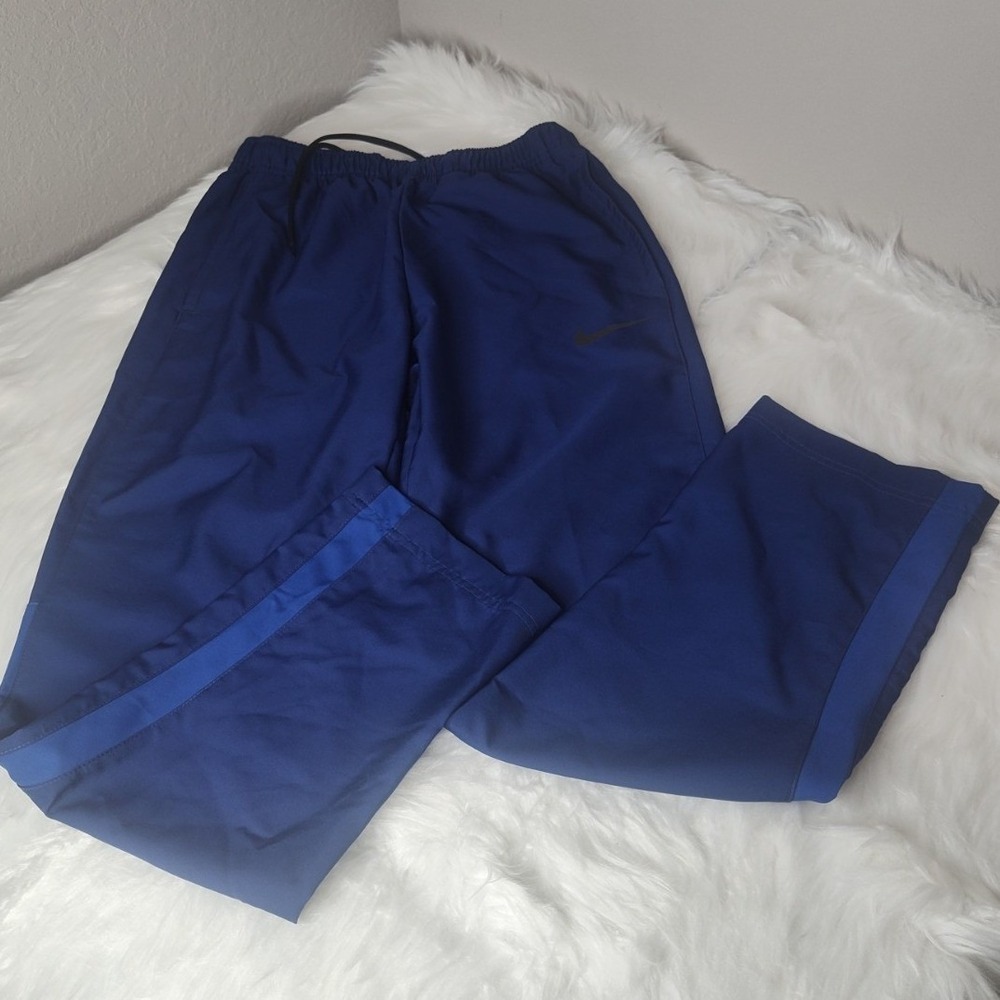 Nike Dri-FIT Track Pants Men Medium Blue Training Athletic Sweatpants 445591-444
